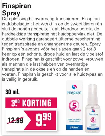 De Online Drogist Finspiran Spray 30ml aanbieding