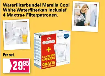 De Online Drogist Waterfilterbundel Marella Cool White Waterfilterkan inclusief 4 Maxtra+ Filterpatronen. aanbieding