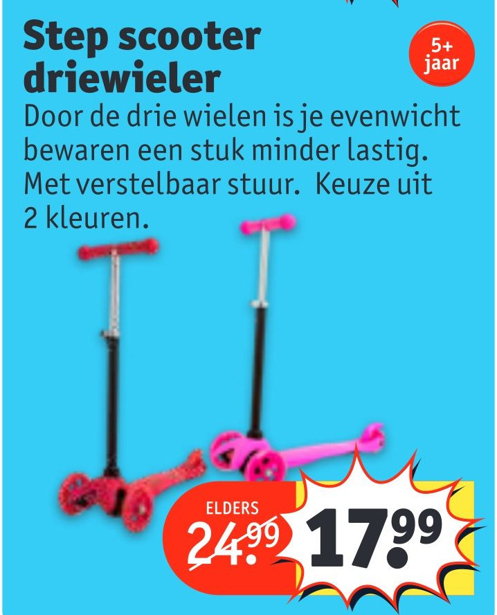 Step scooter driewieler aanbieding bij Kruidvat