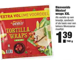 ALDI Bienvenido México! Wraps XXL 740g aanbieding