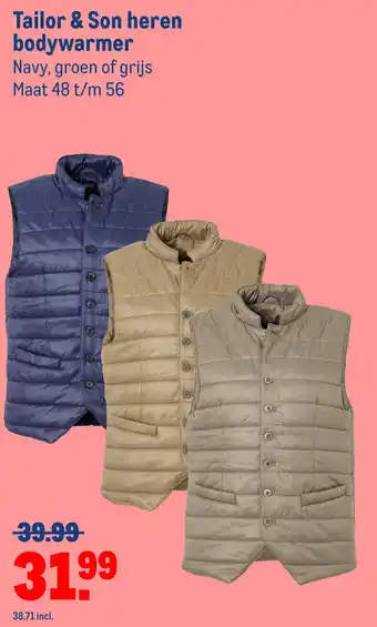 Makro Tailor & son heren bodywarmer aanbieding