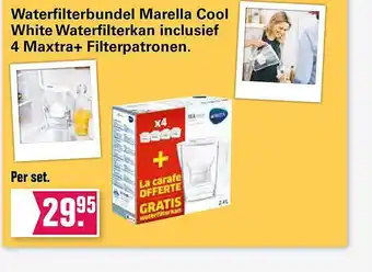 De Online Drogist Waterfilterbundel Marella Cool White Waterfilterkan Inclusief 4 Maxtra+ Filterpatronen aanbieding