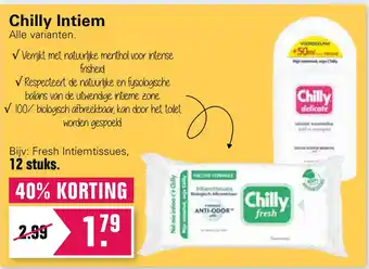 De Online Drogist Chilly Intiem aanbieding