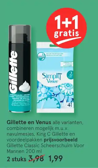 Etos Gillette en Venus 200ml aanbieding