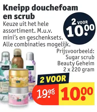 Kruidvat Kneipp douchefoam en scrub 220g aanbieding