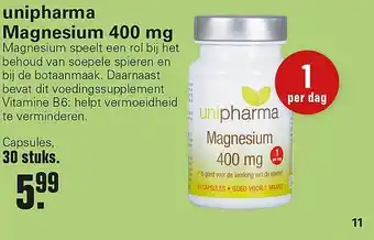 De Online Drogist Unipharma Magnesium 400 Mg aanbieding