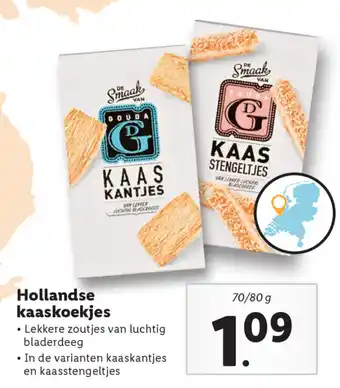 Lidl De Smaak van Hollandse kaaskoekjes 70/80g aanbieding