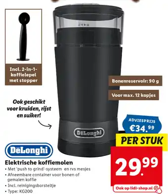 Lidl DeLonghi Koffiemolen | KG200 aanbieding