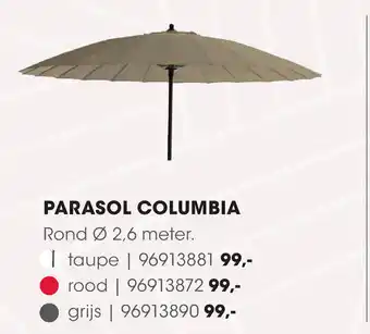 HANOS Parasol columbia aanbieding