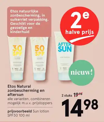 Etos Etos natural zonbescherming en aftersun 100 ml aanbieding