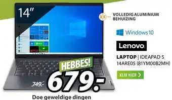 Expert Lenovo Laptop | IdeaPad 5 14ARE05 (81YM00B2MH) aanbieding