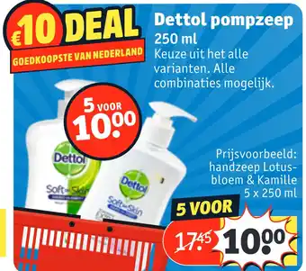 Kruidvat Dettol pompzeep 5x250 ml aanbieding