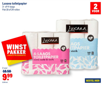 Makro Luxana toiletpapier aanbieding