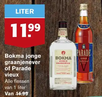 Hoogvliet Bokma jonge graanjenever of Parade vieux aanbieding