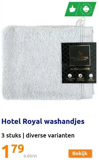 Action Hotel Royal washandjes aanbieding