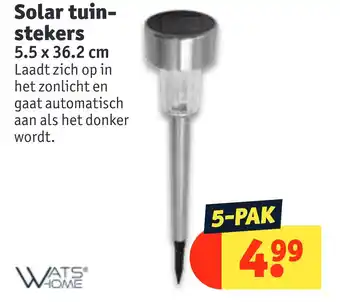 Kruidvat Wats home solar tuinstekers 5,5x36,2 cm aanbieding