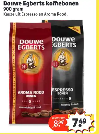 Kruidvat Douwe egberts koffiebonen 900 aram aanbieding