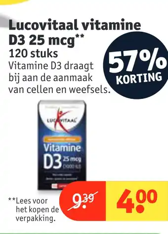 Kruidvat Lucovitaal vitamine d3 25 mcg** aanbieding