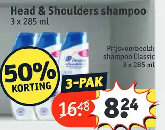 Kruidvat Head & shoulders shampoo 3x285 ml aanbieding