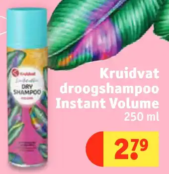 Kruidvat Kruidvat droogshampoo instant volume 250 ml aanbieding