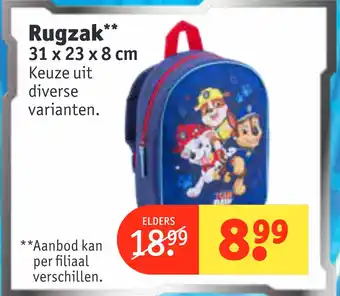 Kruidvat Rugzak 31x23x8 cm aanbieding