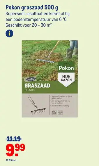 Makro Pokon graszaad 500 g aanbieding