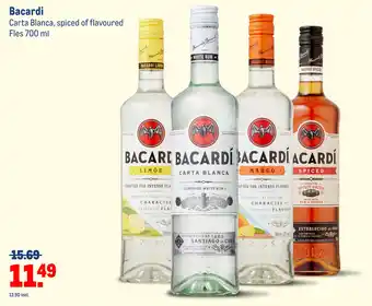 Makro Bacardi Carta Blanca, spiced of flavoured aanbieding