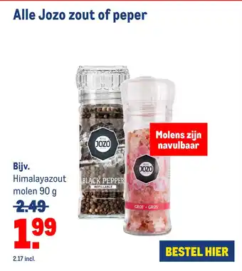 Makro Alle Jozo zout of peper aanbieding