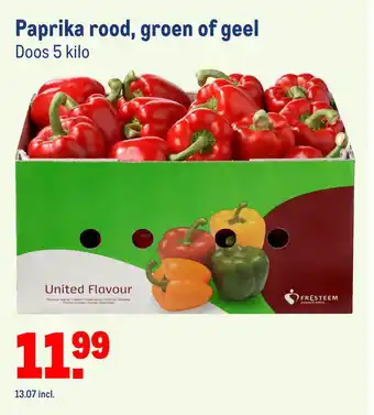 Makro Paprika rood, groen of geel aanbieding