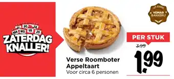 Vomar Voordeelmarkt Verse Roomboter Appeltaart aanbieding