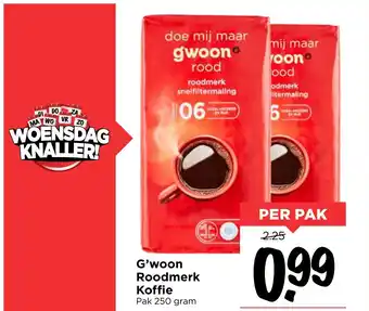 Vomar Voordeelmarkt G'woon Roodmerk Koffie aanbieding