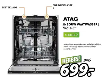 Expert ATAG Inbouw vaatwaser | VA5114BT aanbieding