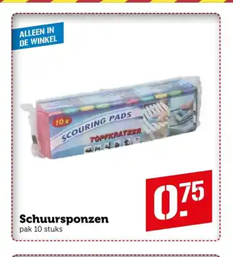 Coop Schuursponzen pak 10 stuks aanbieding