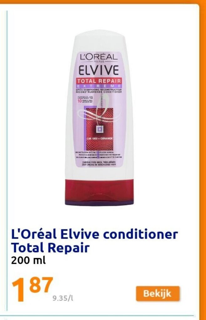 L'Oreal Elvive conditioner Total Repair 200 ml aanbieding bij Action