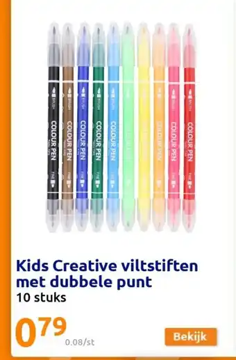 Action Kids Creative viltstiften met dubbele punt 10 stuks aanbieding