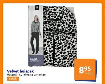 Action Velvet huispak Maten S-XL aanbieding