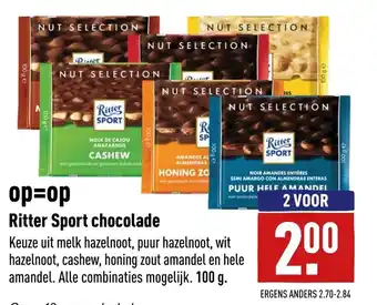 ALDI Ritter sport chocolade 100g aanbieding