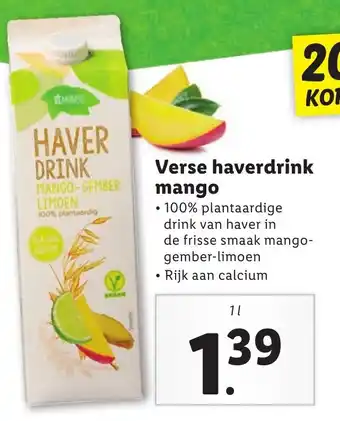 Lidl Verse haverdrink mango aanbieding