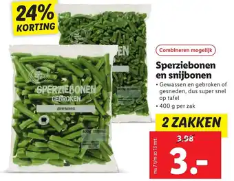 Lidl Sperziebonen en snijbonen aanbieding