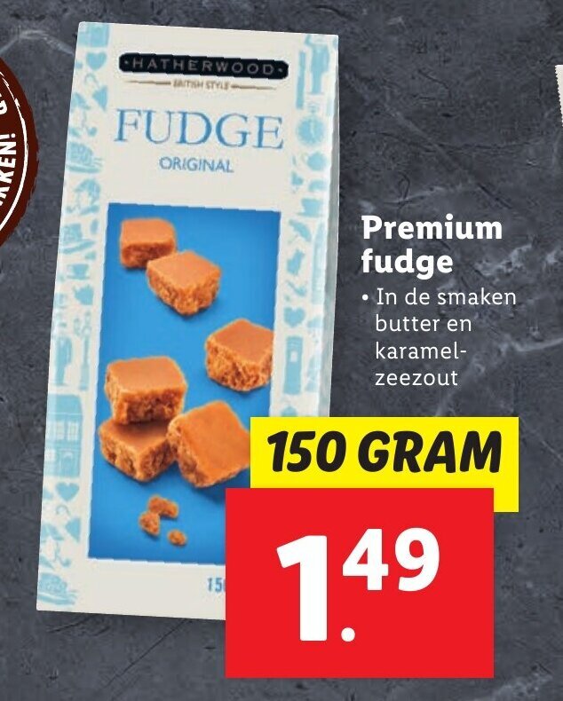 Premium fudge 150g aanbieding bij Lidl