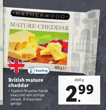 Lidl British mature cheddar 400g aanbieding