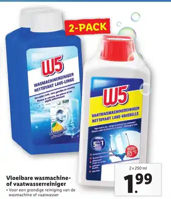 Lidl Vloeibare wasmachine- of vaatwasserreiniger 2x250ml aanbieding