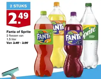 Hoogvliet Fanta of sprite 1.5L aanbieding