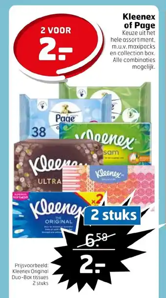 Trekpleister Kleenex of Page 2 stuks aanbieding