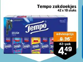 Trekpleister Tempo zakdoekjes 42 x 10 stuks 42-pak aanbieding