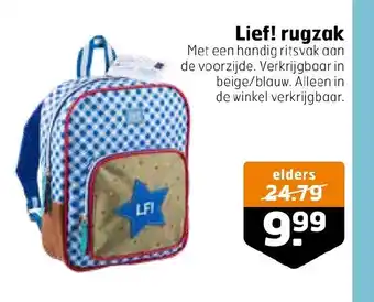 Trekpleister Lief! rugzak aanbieding