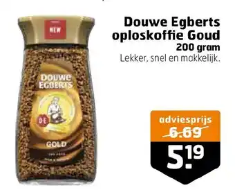 Trekpleister Douwe Egberts oploskoffie Goud 200 gram aanbieding