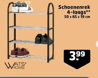 Trekpleister Schoenenrek 4-laags 50 x 65 x 19 cm aanbieding