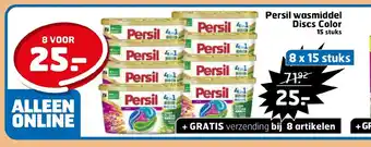 Trekpleister Persil wasmiddel Discs Color 8 x 15 stuks aanbieding