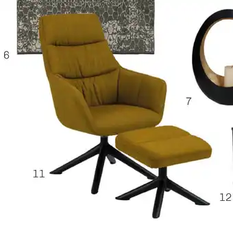 Trendhopper Hartford fauteuil met hocker geel aanbieding